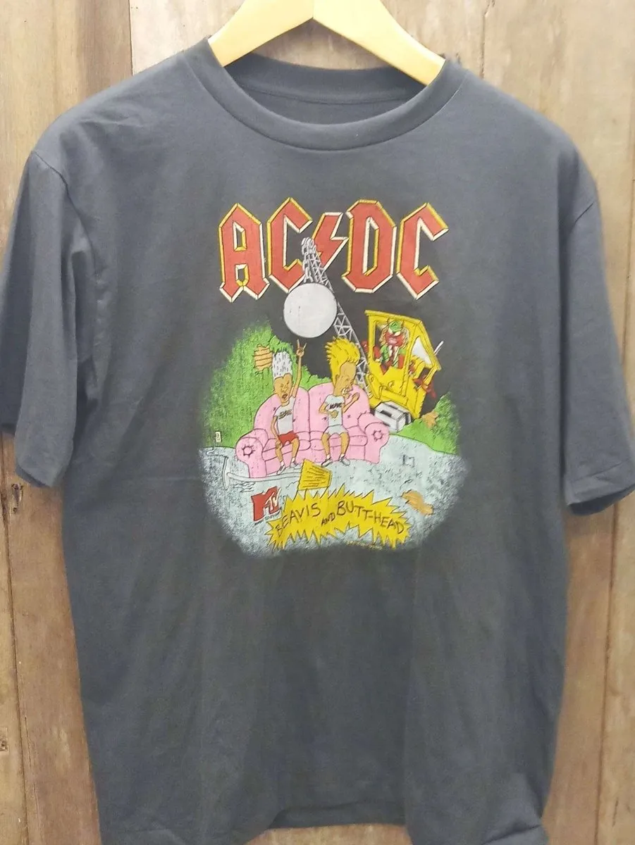 AC/DC x Beavis and Butt-Head: Rockin' Single Stitched Collaboration t shirt