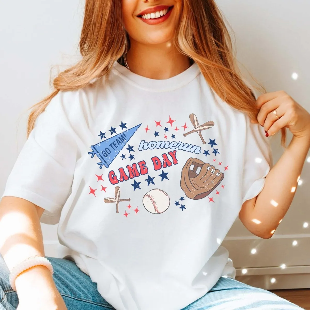 Baseball Game Day Collage Comfort Color Tee