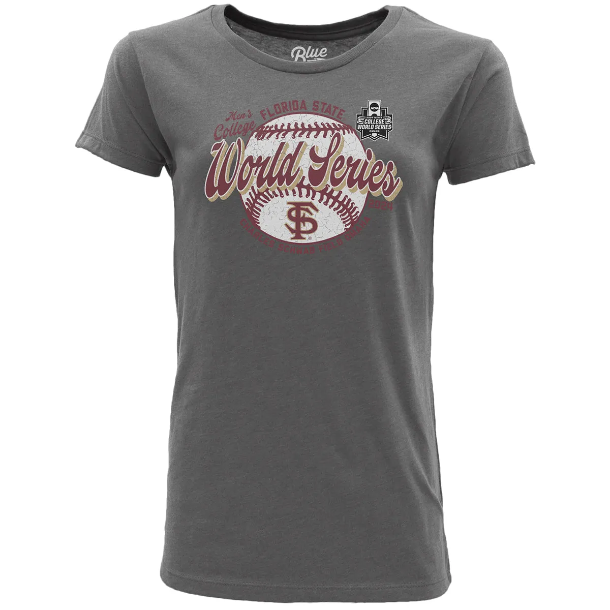 Blue 84 Women's Florida State World Series Design Short Sleeve T-shirt - Grey