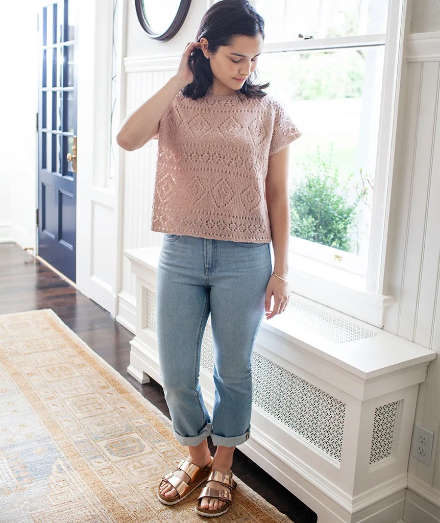 Boxy Lace Tee Using Rowan Alpaca Classic