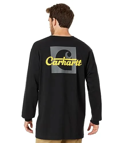 Carhartt 106040 Men's Loose Fit Heavyweight Long-Sleeve Pocket Script Graphic T