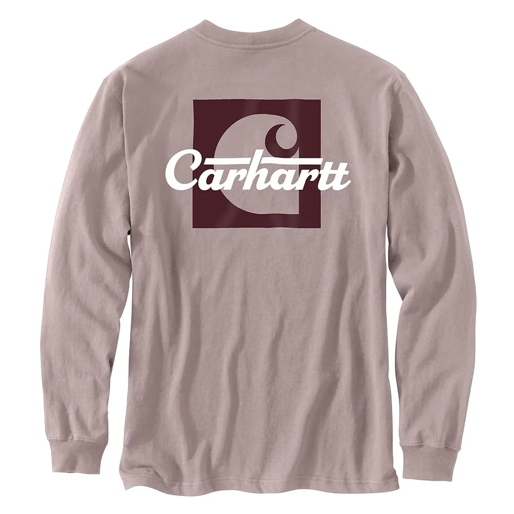 Carhartt 106040 Men's Loose Fit Heavyweight Long-Sleeve Pocket Script Graphic T