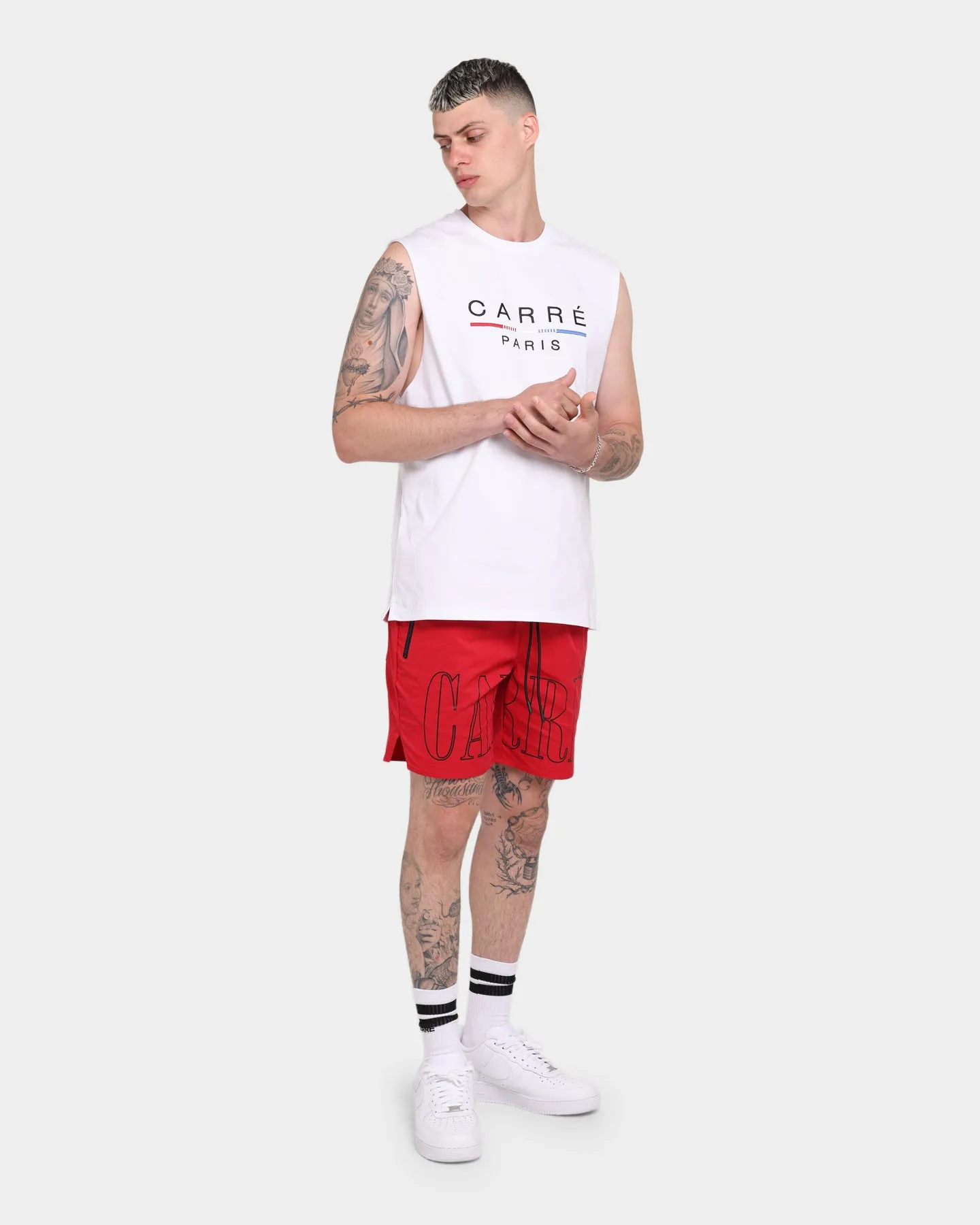 Carré Stripes Classique Muscle T-Shirt White