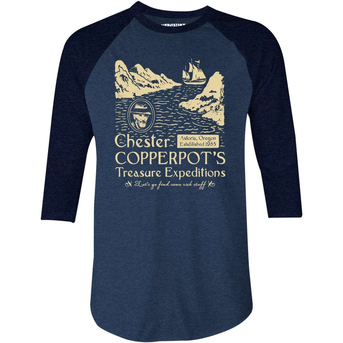 Chester Copperpot's Treasure Expeditions - 3/4 Sleeve Raglan T-Shirt