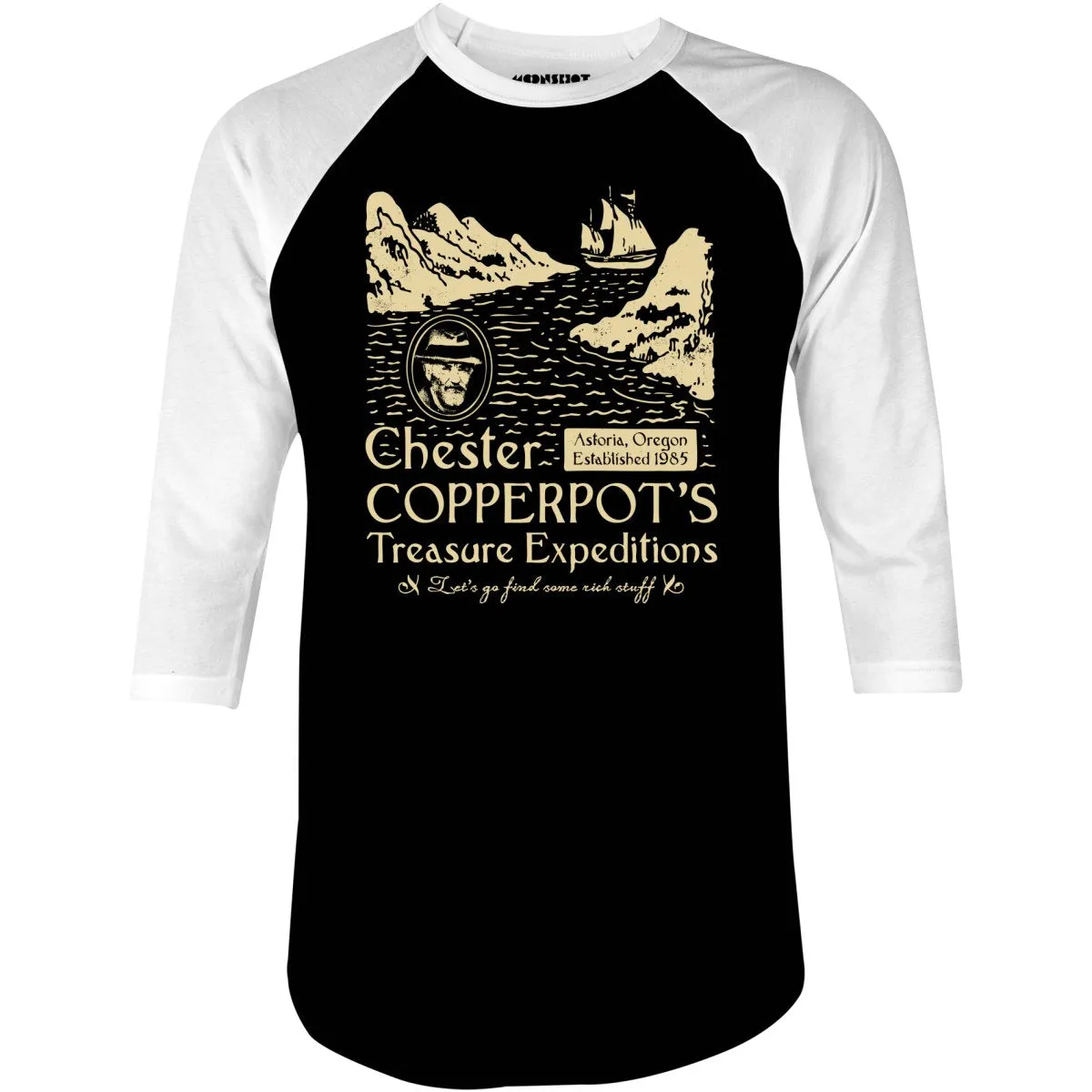 Chester Copperpot's Treasure Expeditions - 3/4 Sleeve Raglan T-Shirt