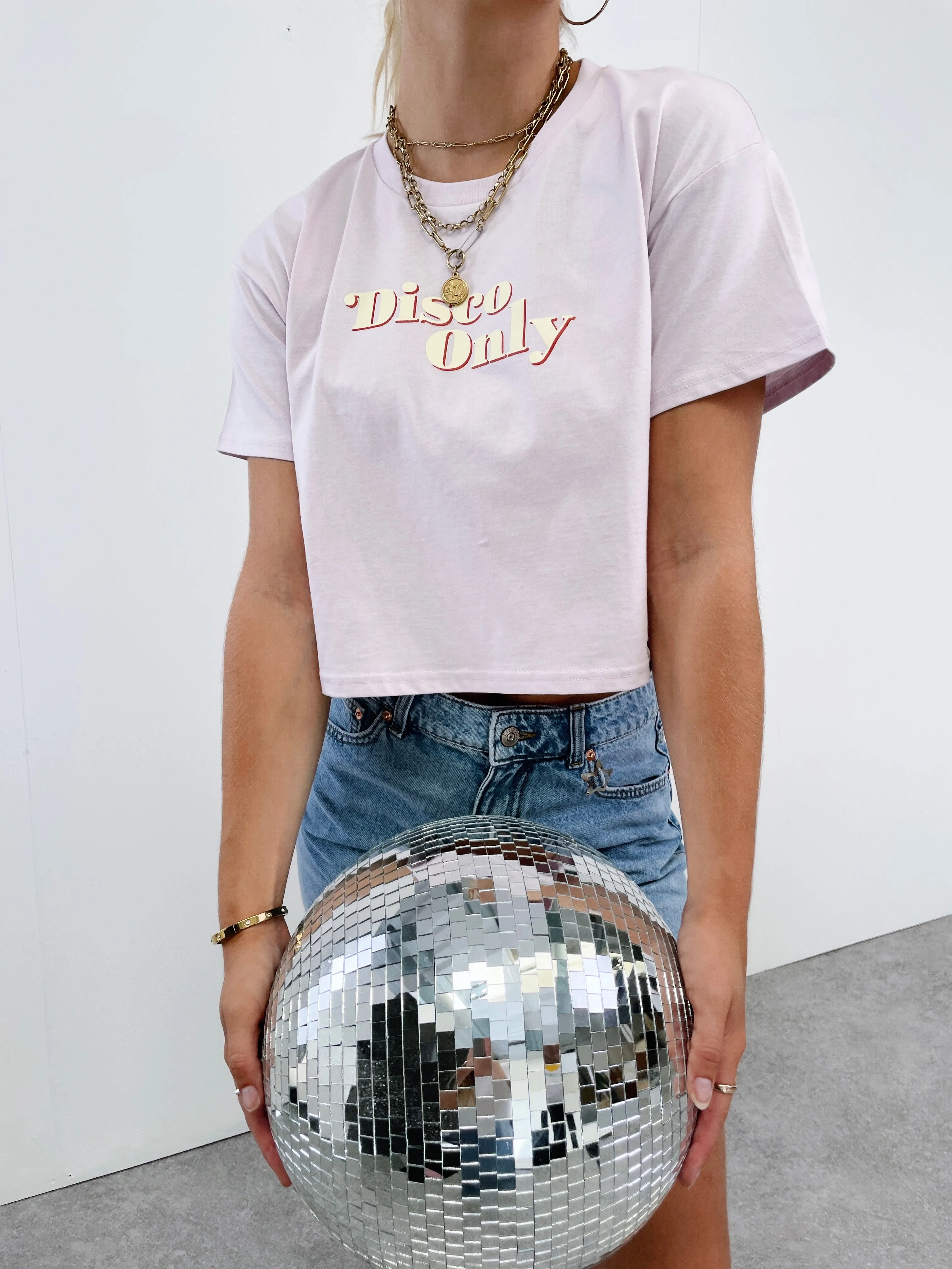 DISCO ONLY WMNS '70s' Cropped Tee - Orchid