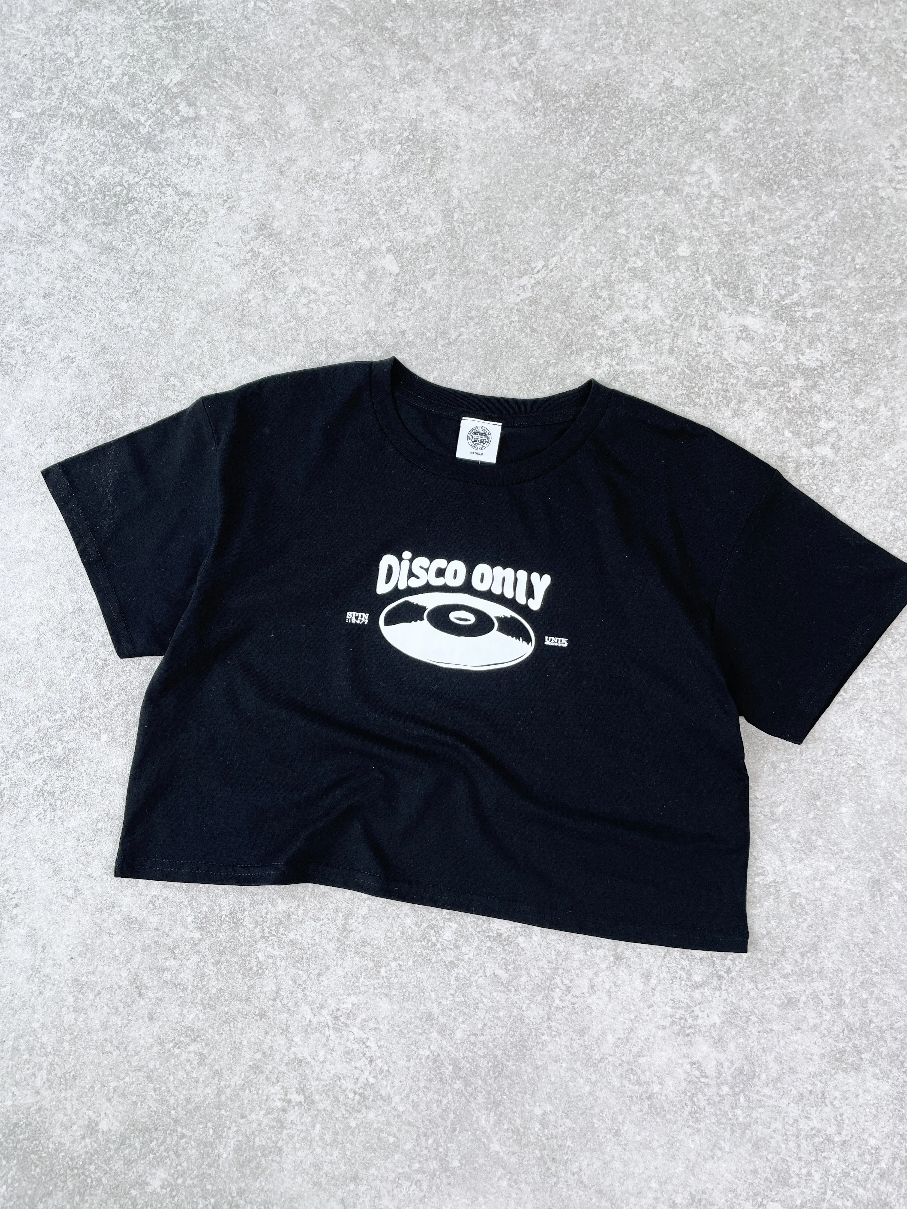 DISCO ONLY WMNS 'Mr Phomer' Cropped Tee - Black