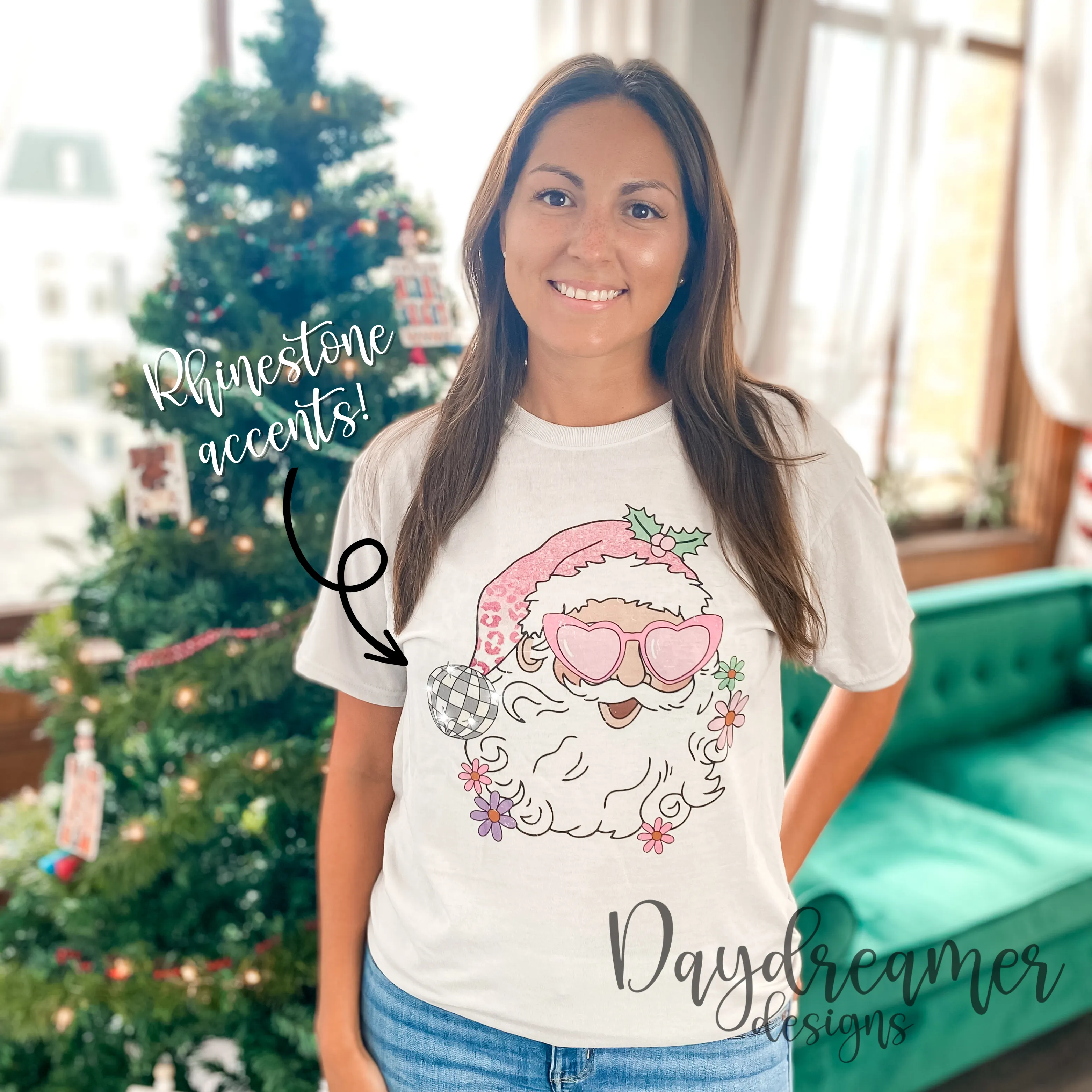 Disco Santa Rhinestone Tee