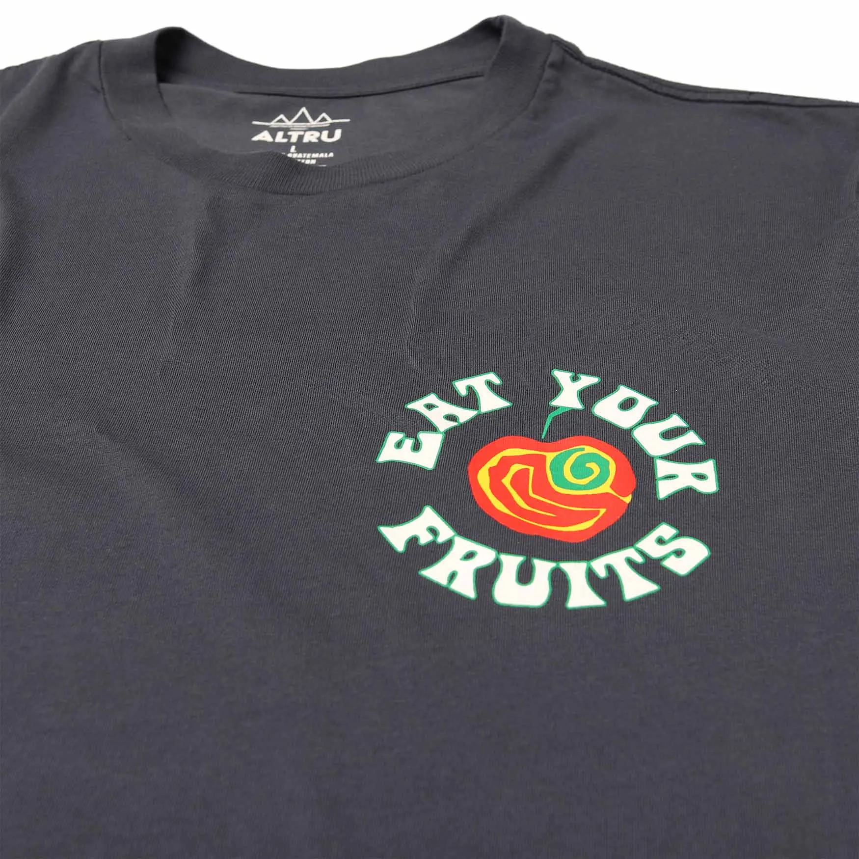 Eat Your Fruits graphic tee printed on front and back