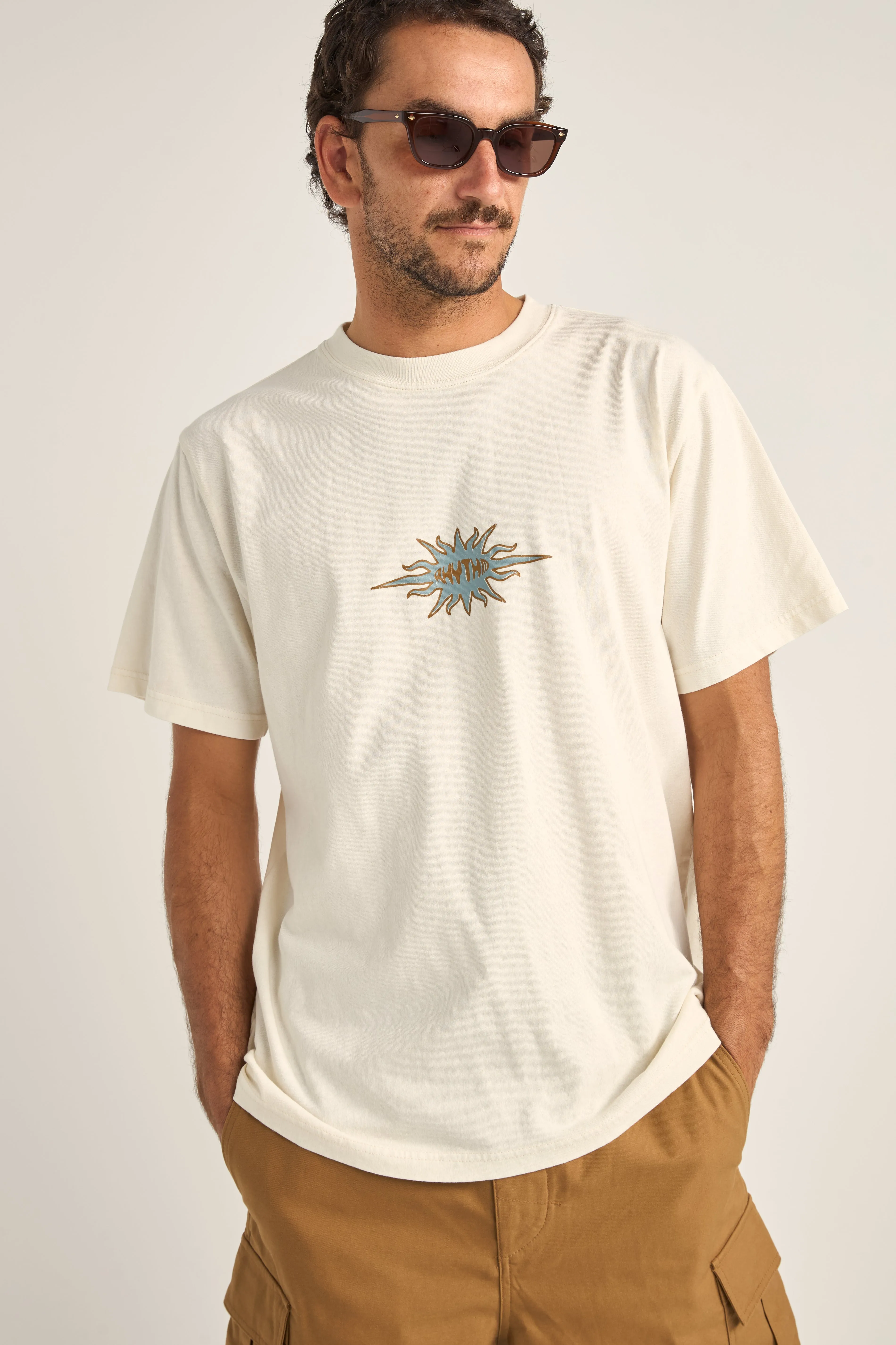 Flame Printed Vintage Ss T Shirt White