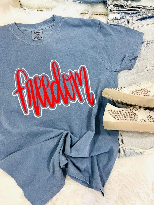 Freedom Double Vinyl Puff/Glitter Combo Tee