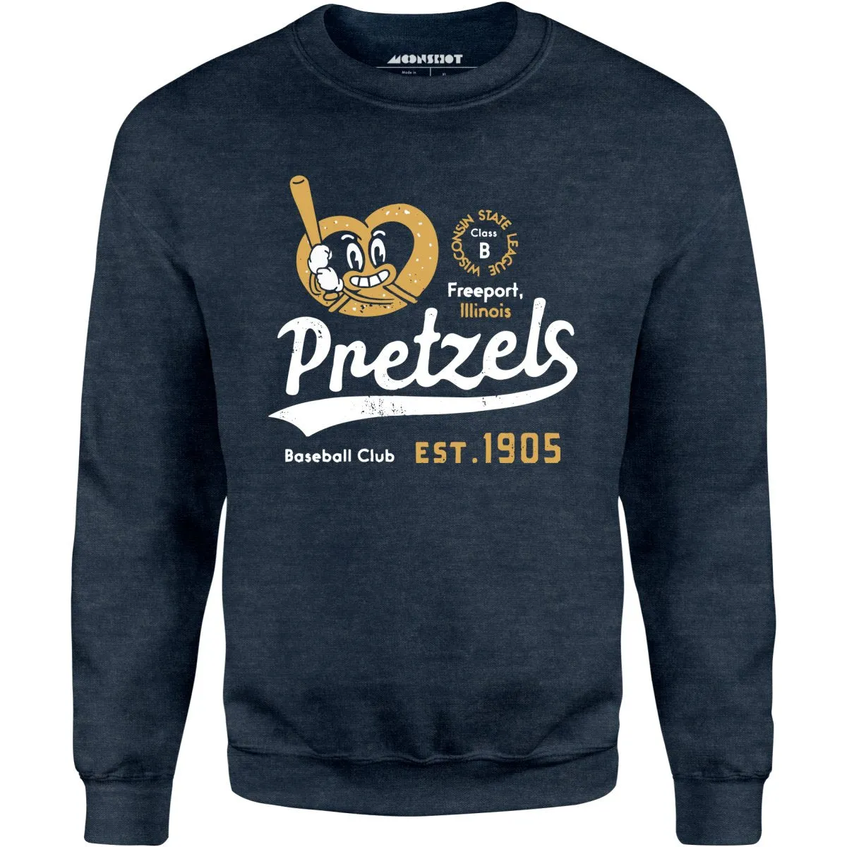 Freeport Pretzels - Illinois - Vintage Defunct Baseball Teams - Unisex Sweatshirt