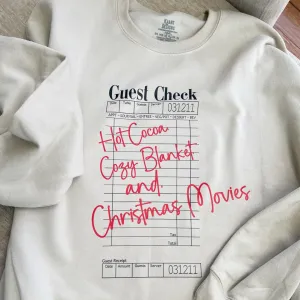 Guest Check Christmas Plans Sweatshirt - Youth and Adult