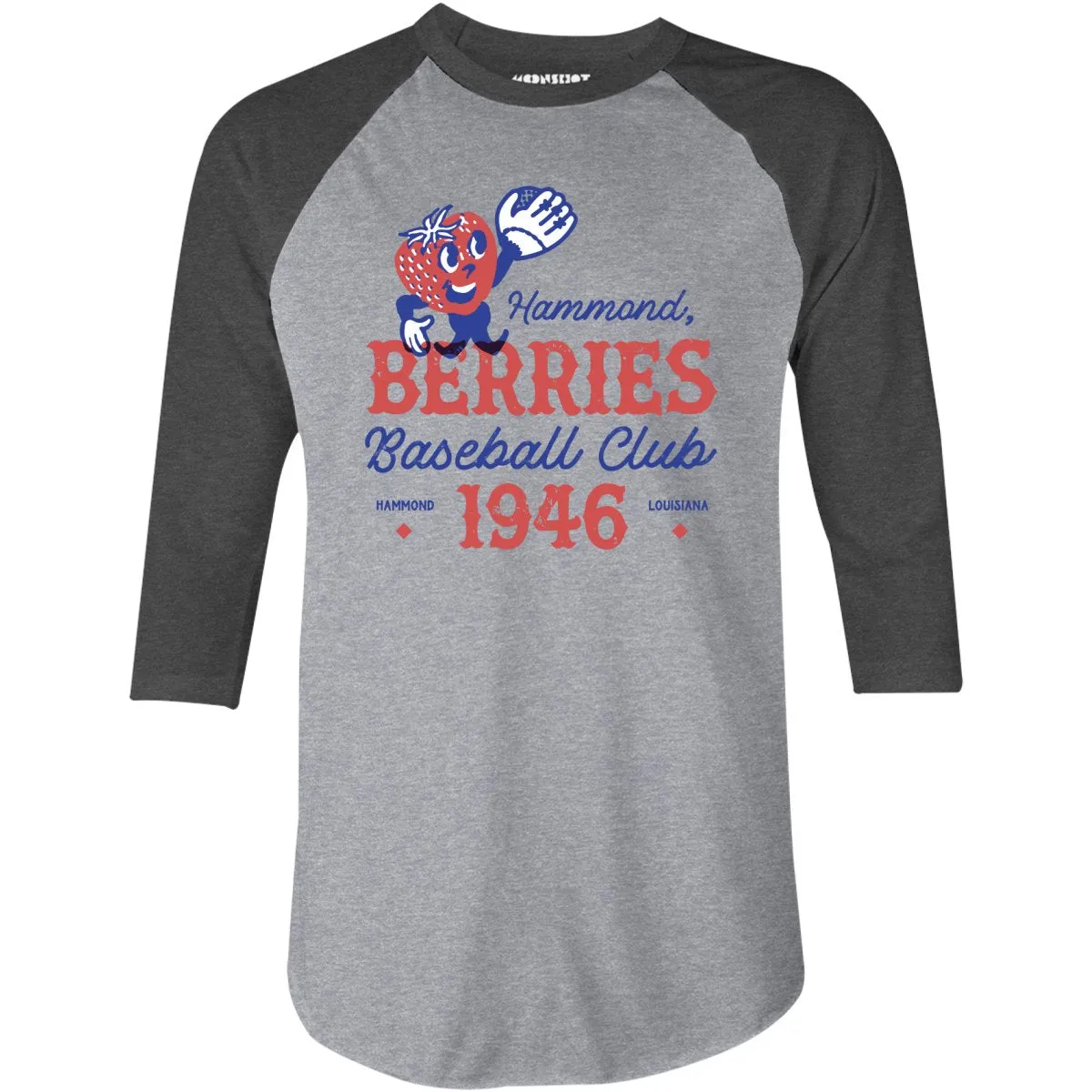 Hammond Berries - Louisiana - Vintage Defunct Baseball Teams - 3/4 Sleeve Raglan T-Shirt