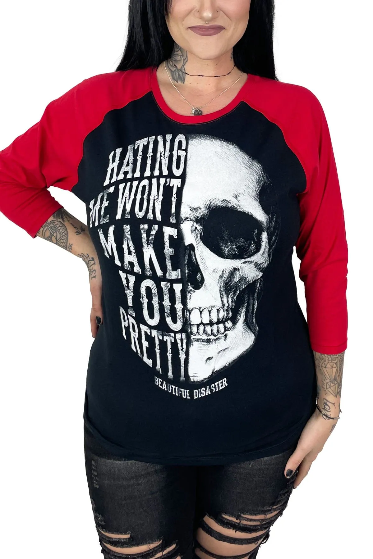 Hating Me Raglan Red/Blk