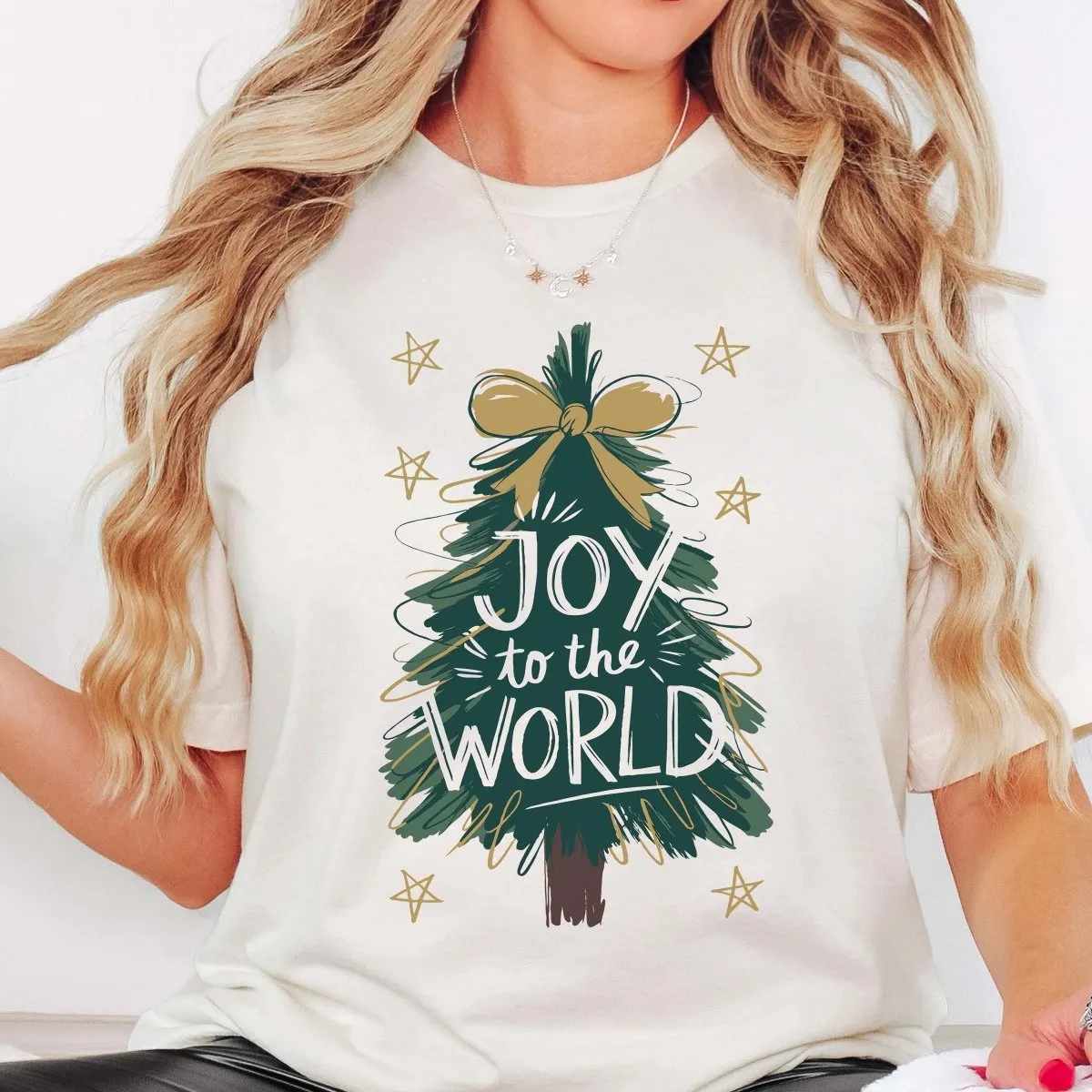 Joy To The World Tree Bella Graphic Tee