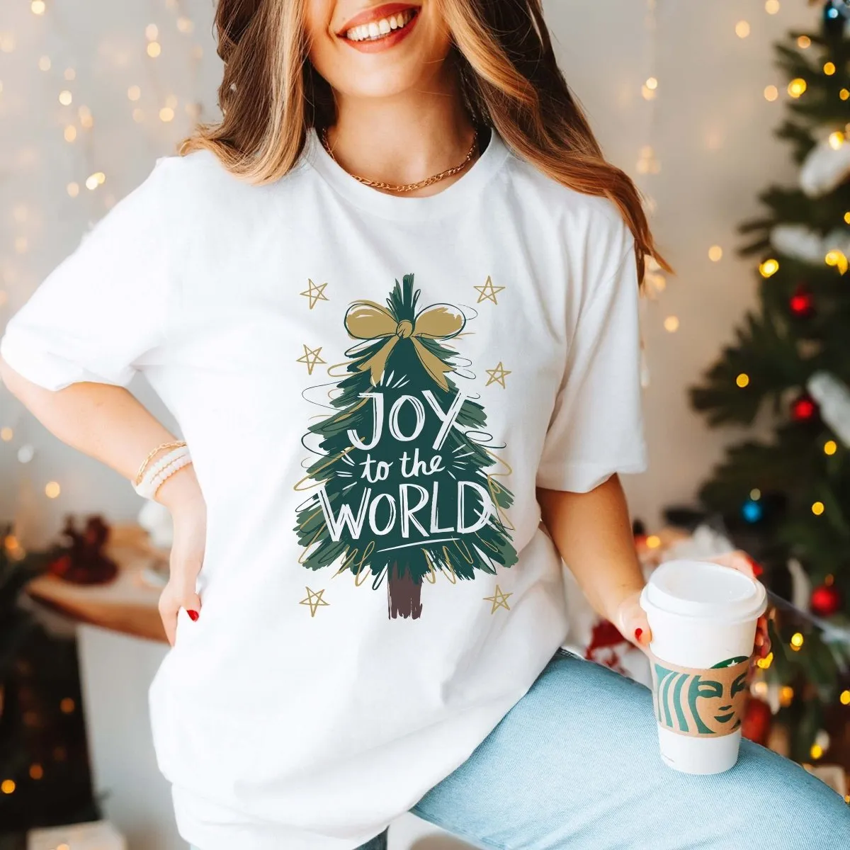 Joy To The World Tree Bella Graphic Tee