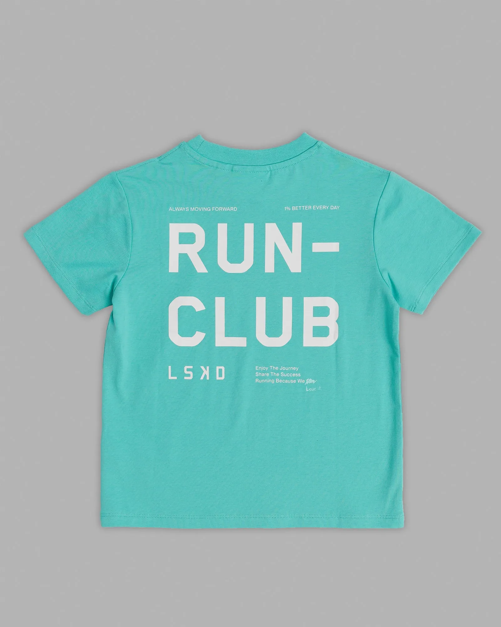 Kids Love The Run FLXCotton Tee - Aquatic Awe-White