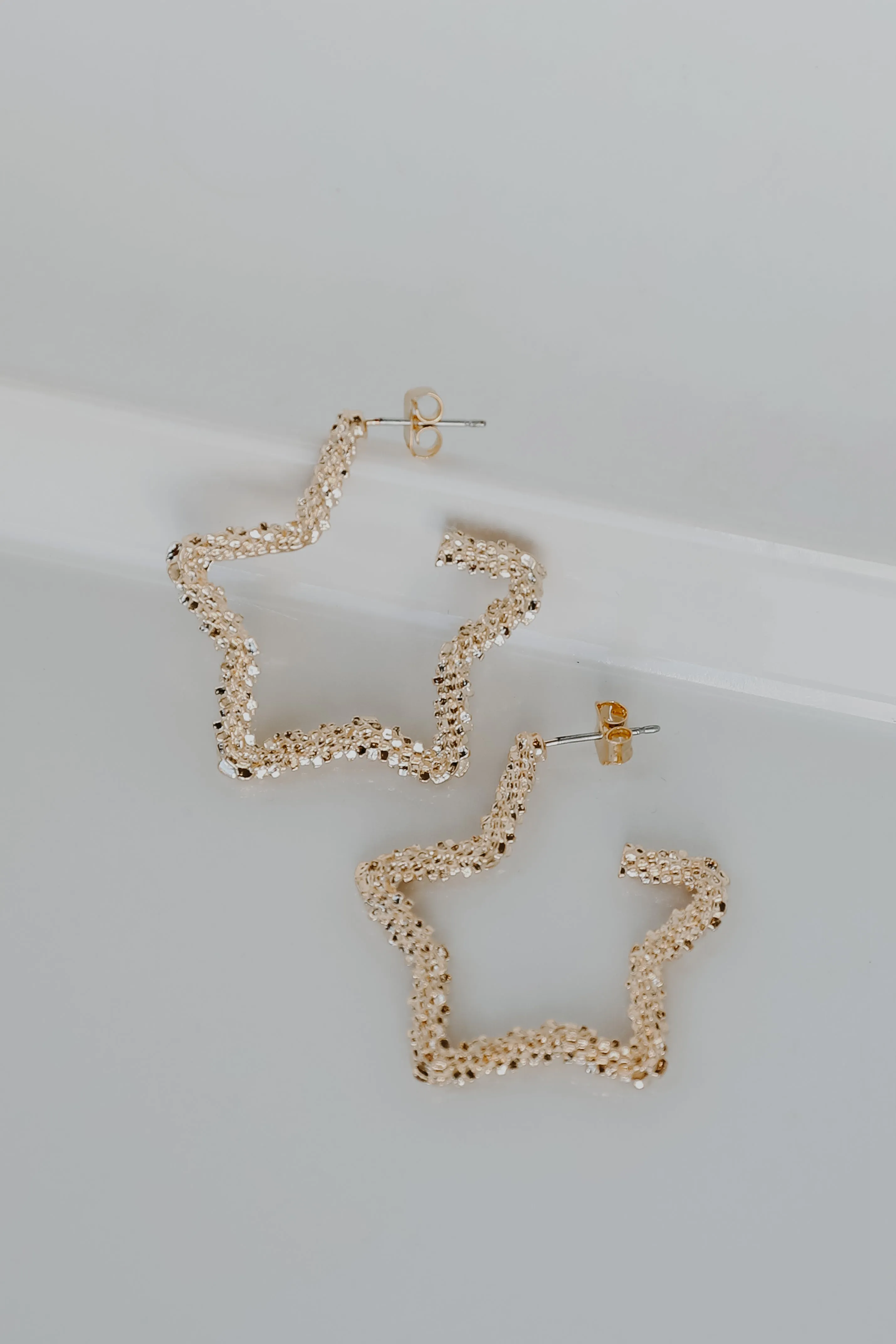 Leighton Gold Star Hoop Earrings