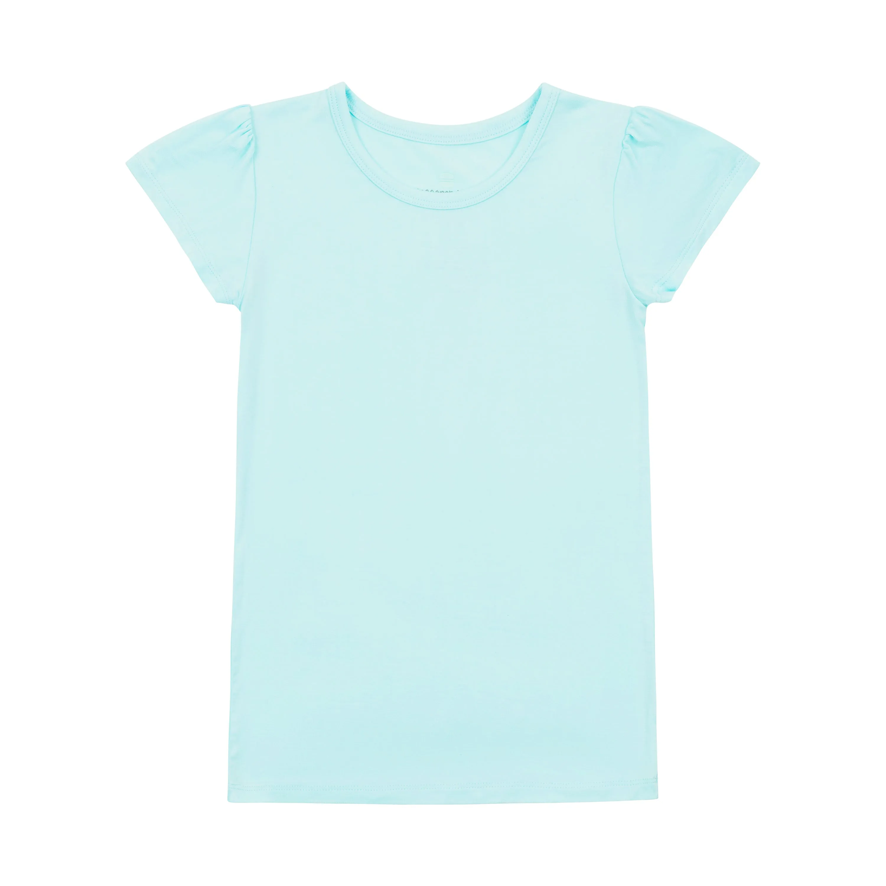 Little Girls Cap Sleeve Tee - TURQUOISE