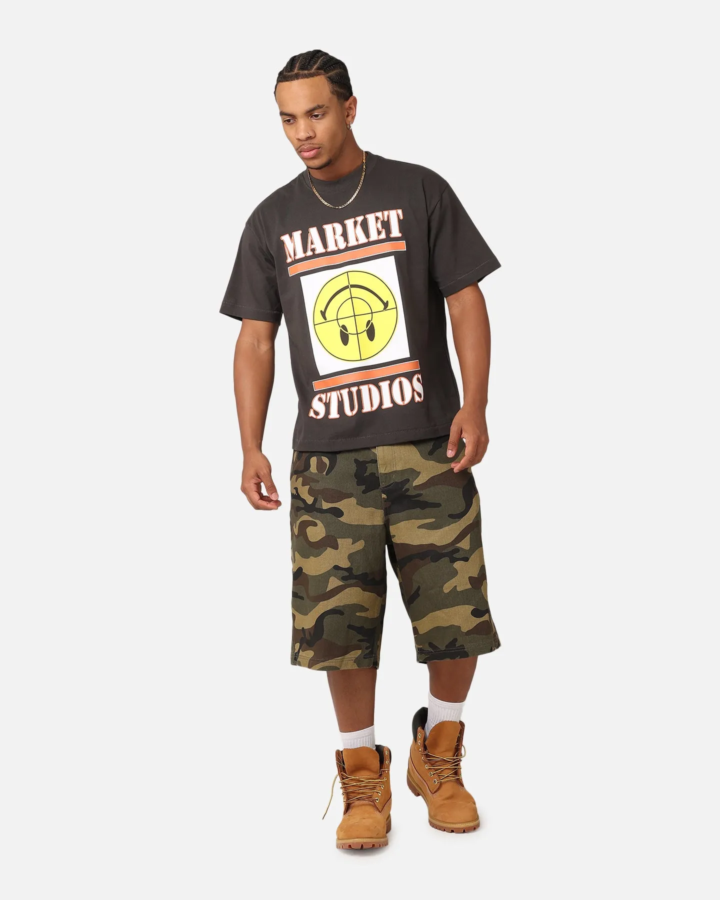 Market X Smiley Focus T-Shirt Washed Black