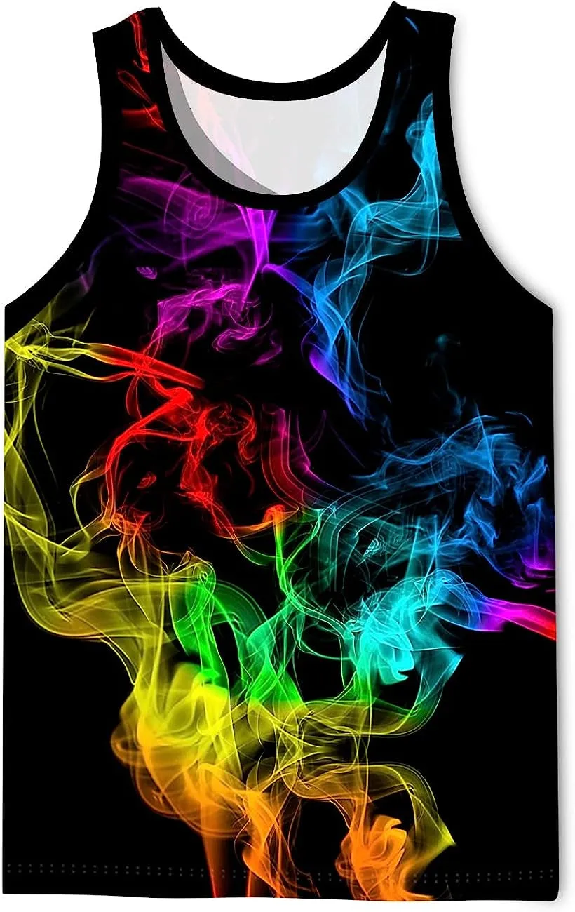 Men's 3D Tank Tops Summer Casual Novelty Sleeveless Shirt Unisex Colorful Graphics Top Tees Shirt