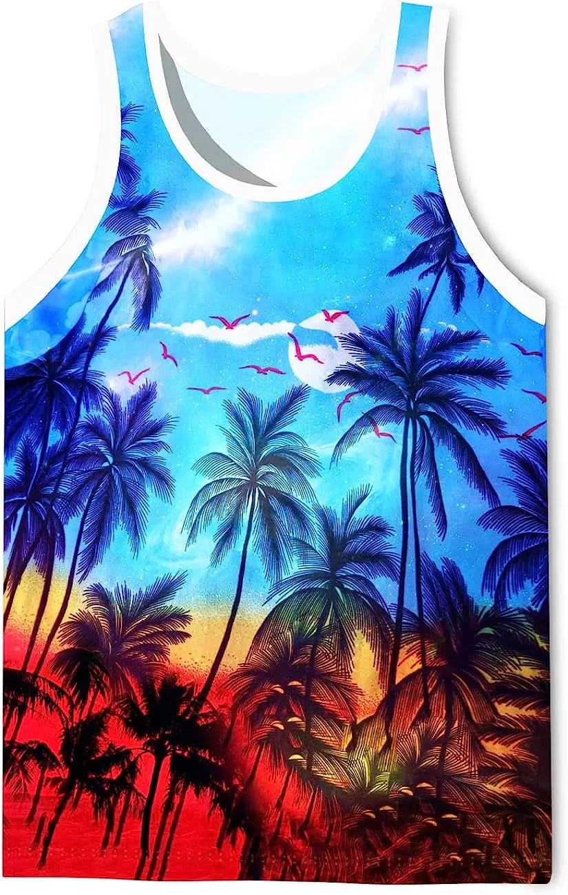 Men's 3D Tank Tops Summer Casual Novelty Sleeveless Shirt Unisex Colorful Graphics Top Tees Shirt