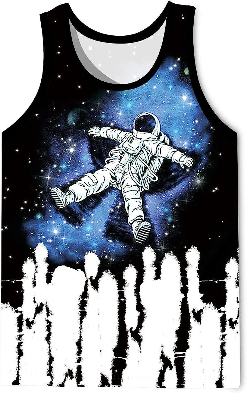 Men's 3D Tank Tops Summer Casual Novelty Sleeveless Shirt Unisex Colorful Graphics Top Tees Shirt