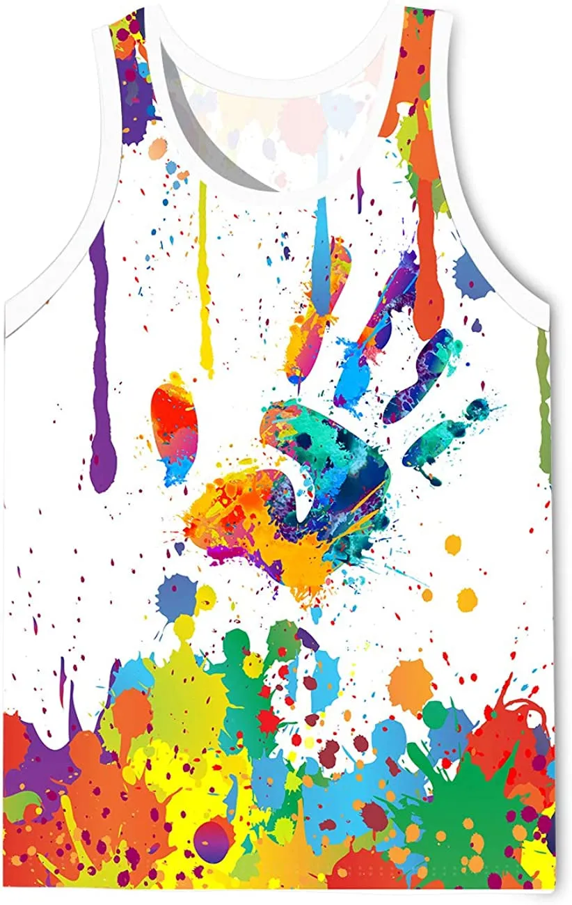 Men's 3D Tank Tops Summer Casual Novelty Sleeveless Shirt Unisex Colorful Graphics Top Tees Shirt