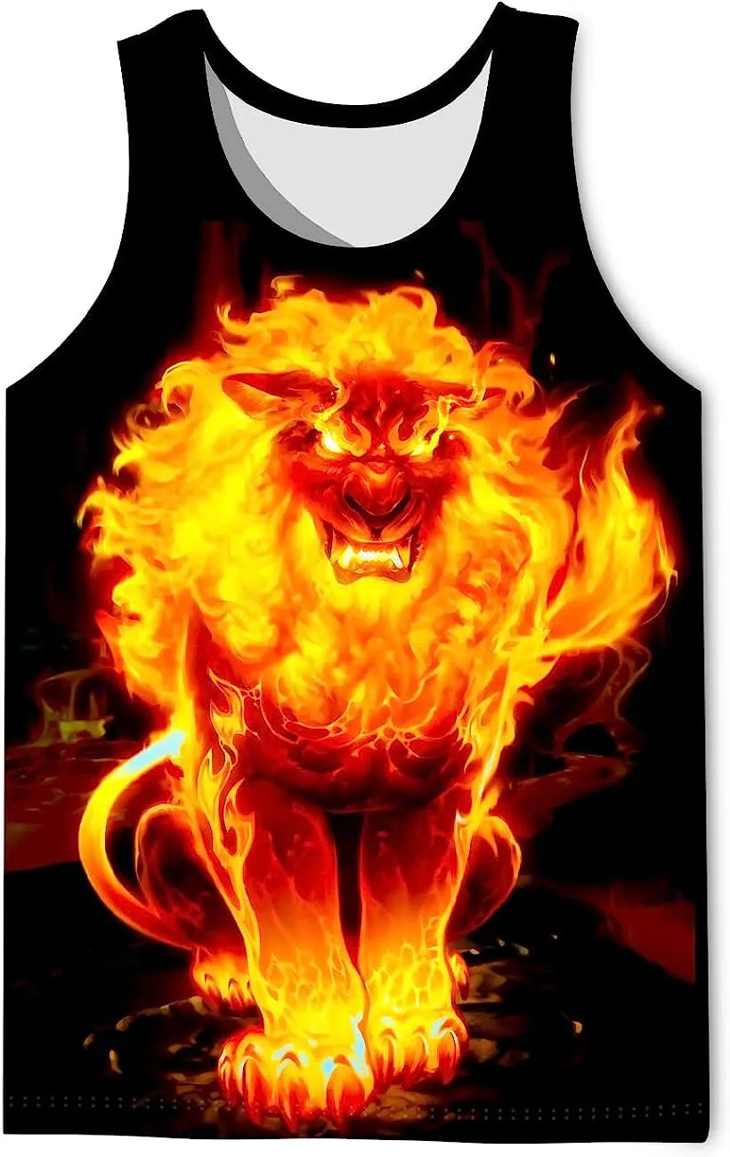 Men's 3D Tank Tops Summer Casual Novelty Sleeveless Shirt Unisex Colorful Graphics Top Tees Shirt