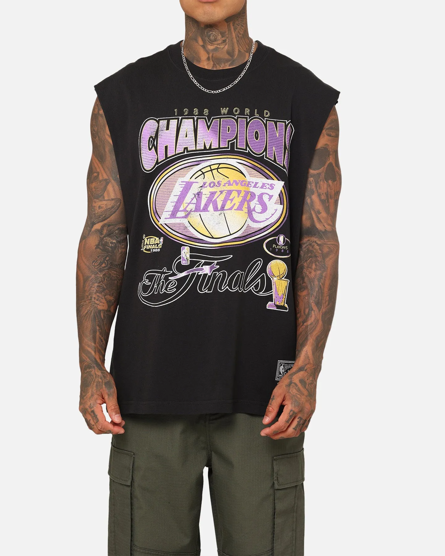 Mitchell & Ness Los Angeles Lakers Vintage Muscle T-Shirt Faded Black