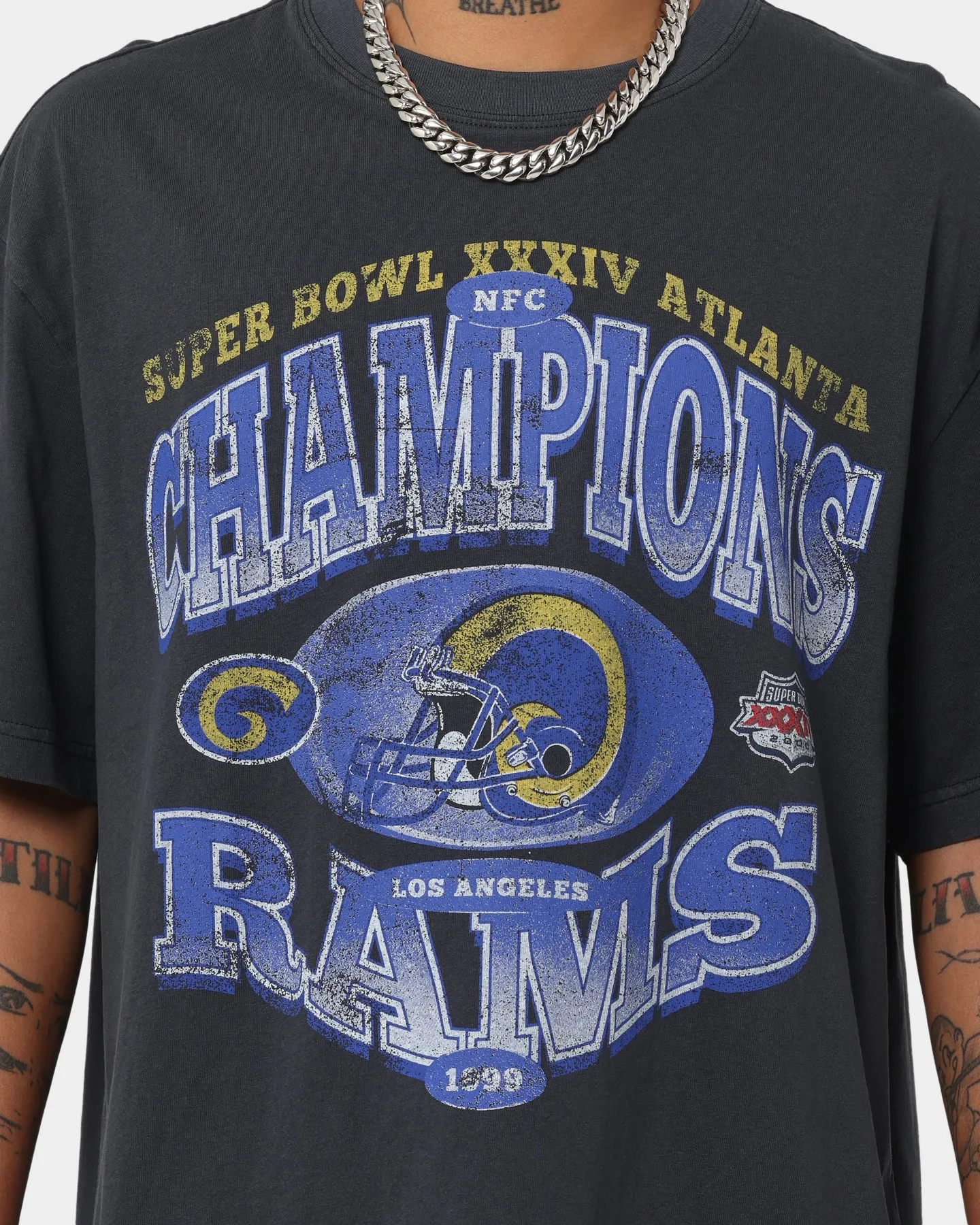 Mitchell & Ness Los Angeles Rams 1999 Superbowl Champ T-Shirt Faded Black