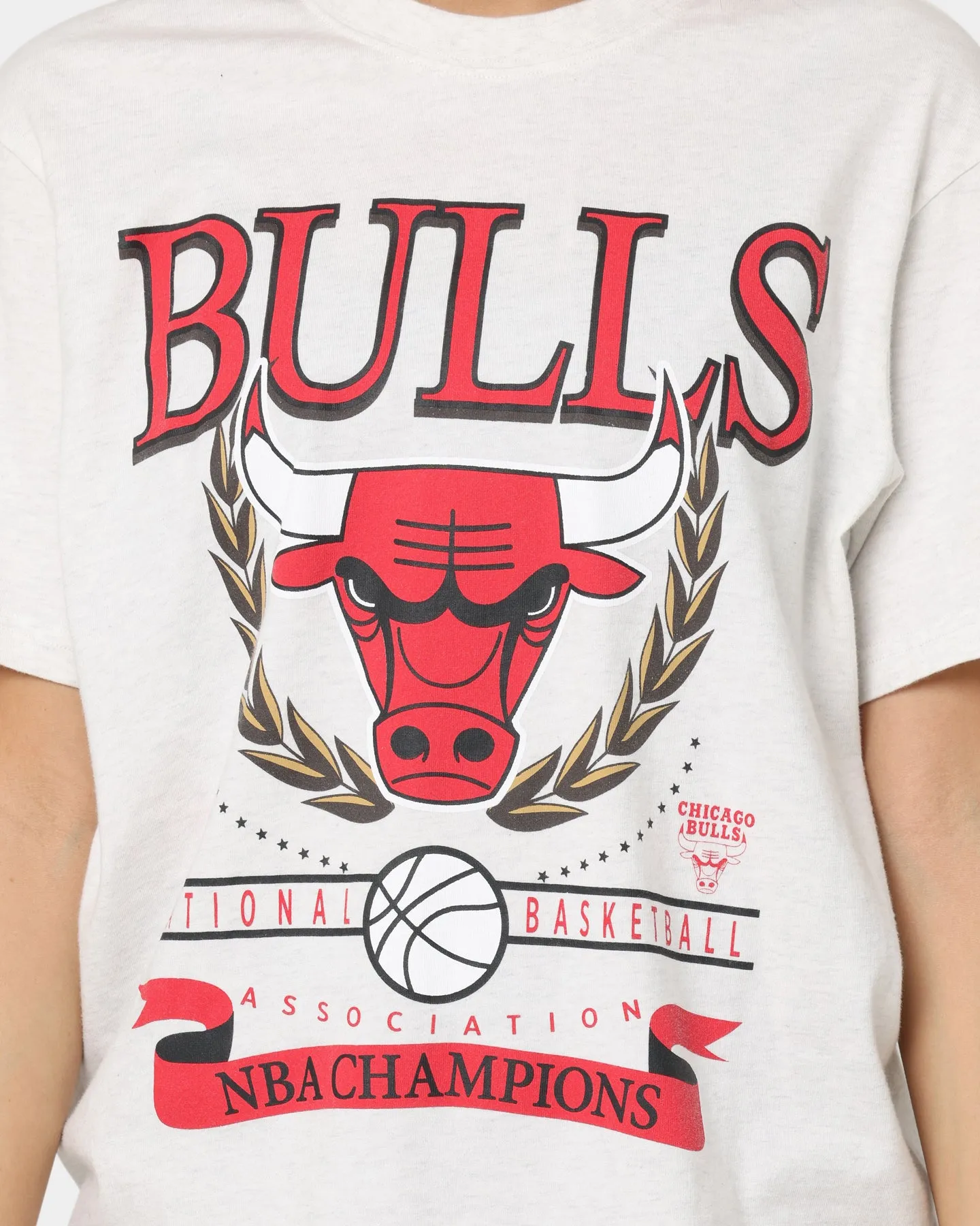 Mitchell & Ness Women's Chicago Bulls National Boxy T-Shirt White Marle