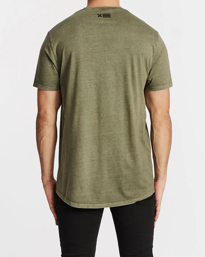 Nena Pasadena MENS FREEDOM SCOOP BACK TEE - PIGMENT KHAKI