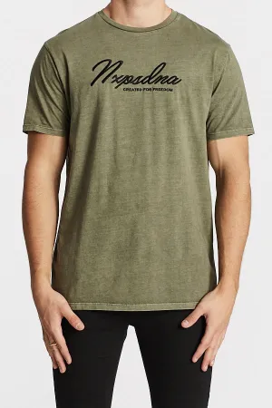 Nena Pasadena MENS FREEDOM SCOOP BACK TEE - PIGMENT KHAKI