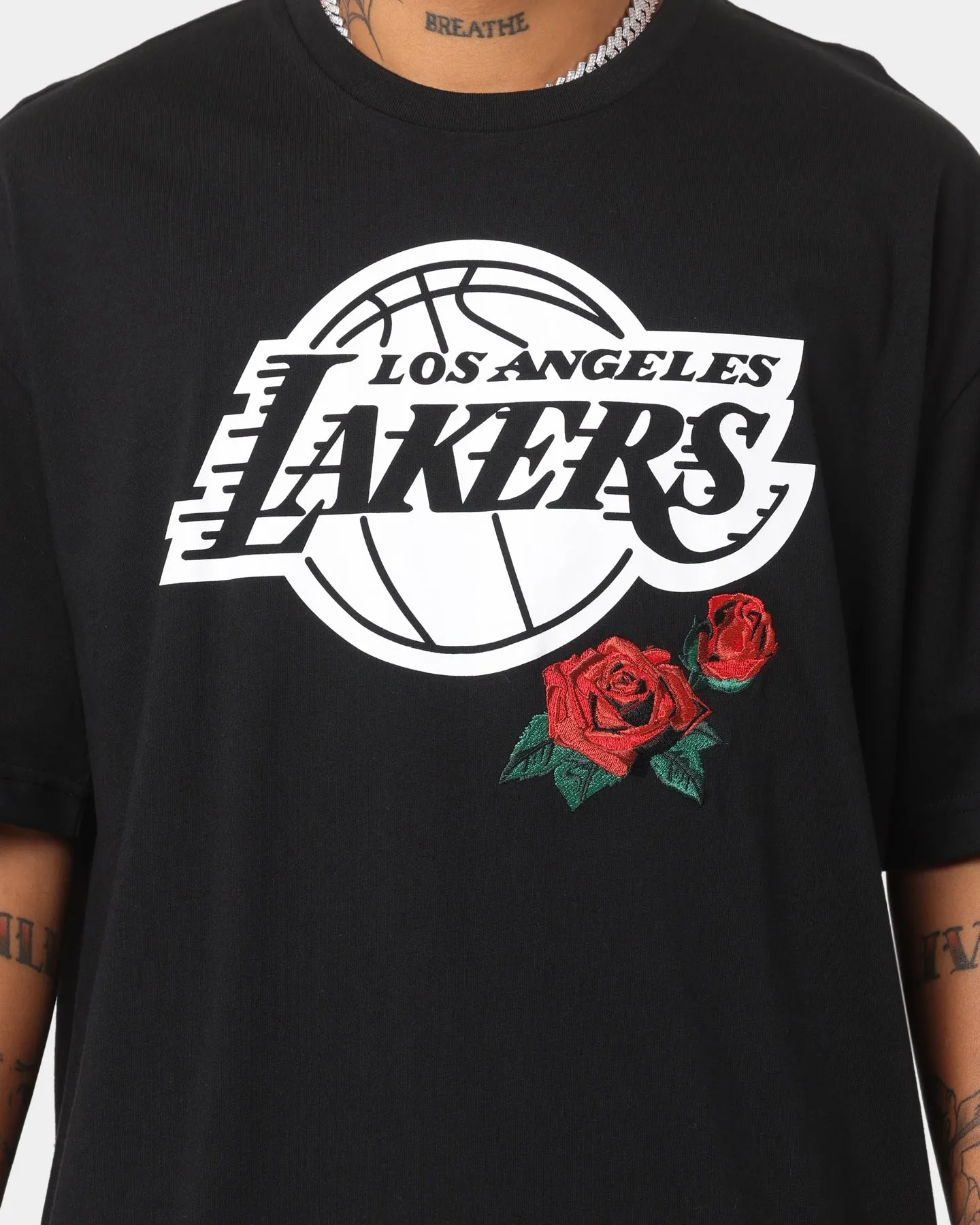 New Era Los Angeles Lakers Rose Oversized T-Shirt Black