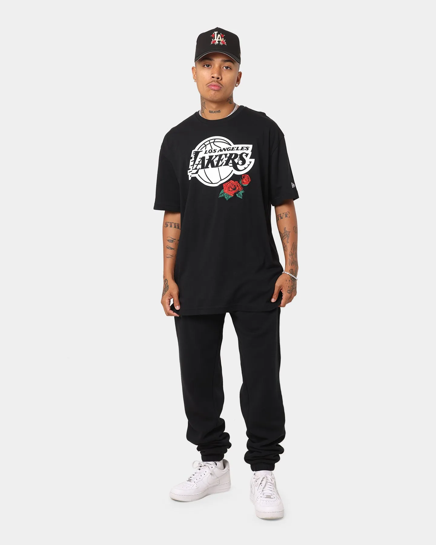 New Era Los Angeles Lakers Rose Oversized T-Shirt Black