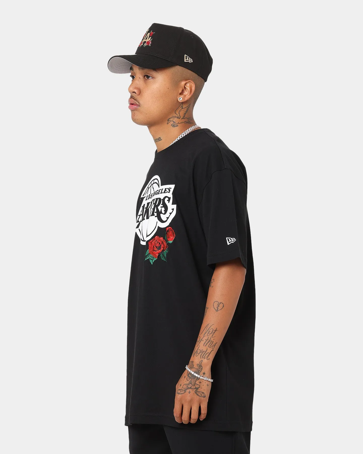 New Era Los Angeles Lakers Rose Oversized T-Shirt Black