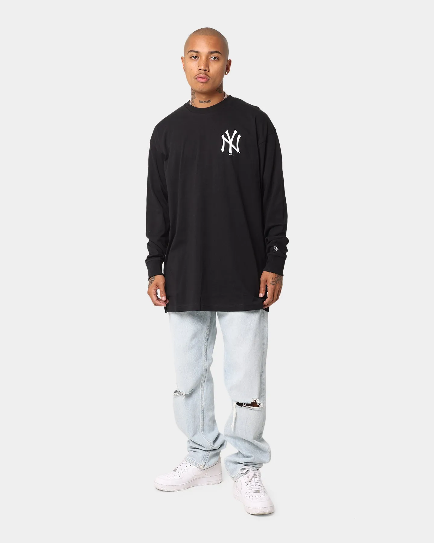 New Era New York Yankees Back Print Long Sleeve T-Shirt Black