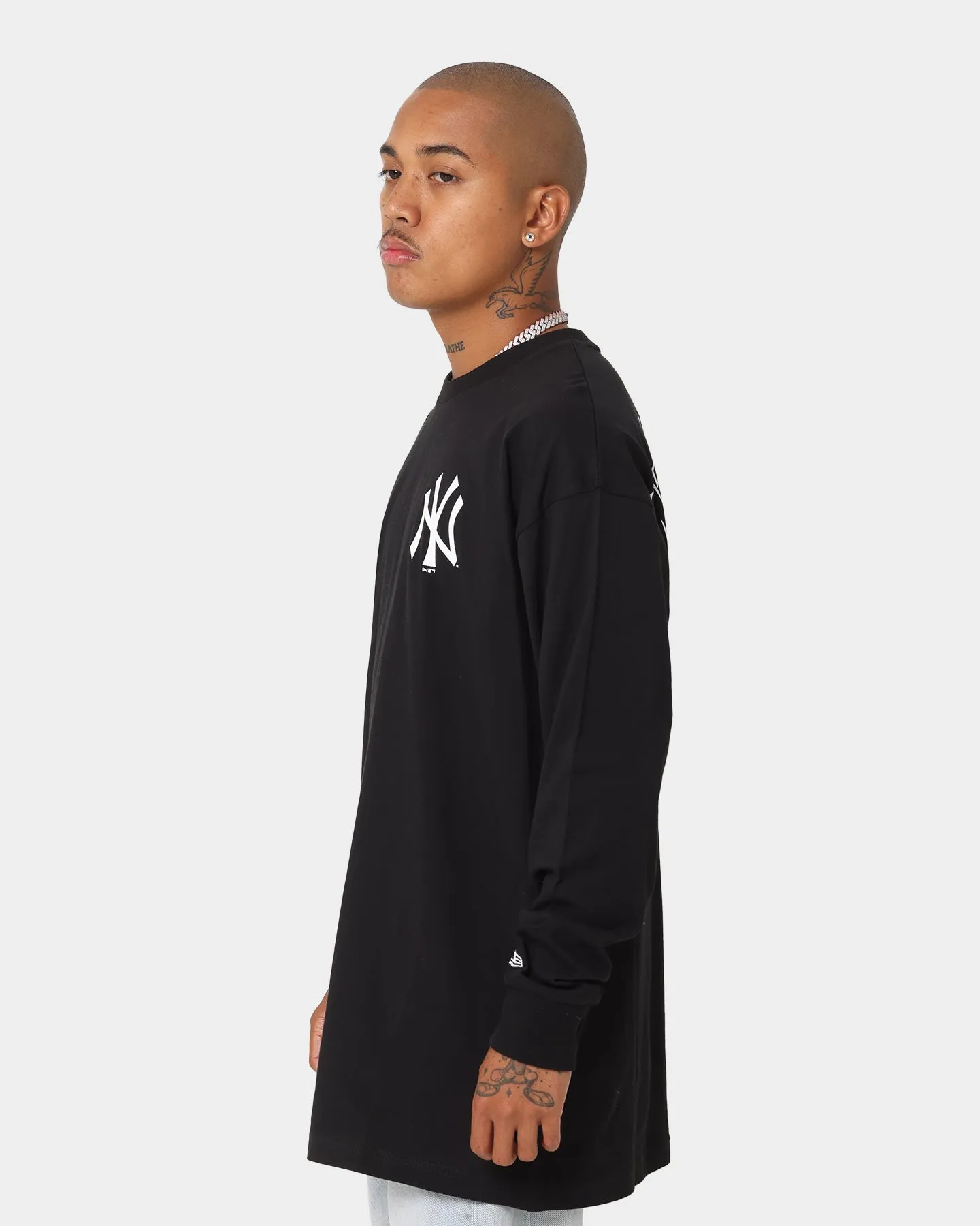 New Era New York Yankees Back Print Long Sleeve T-Shirt Black