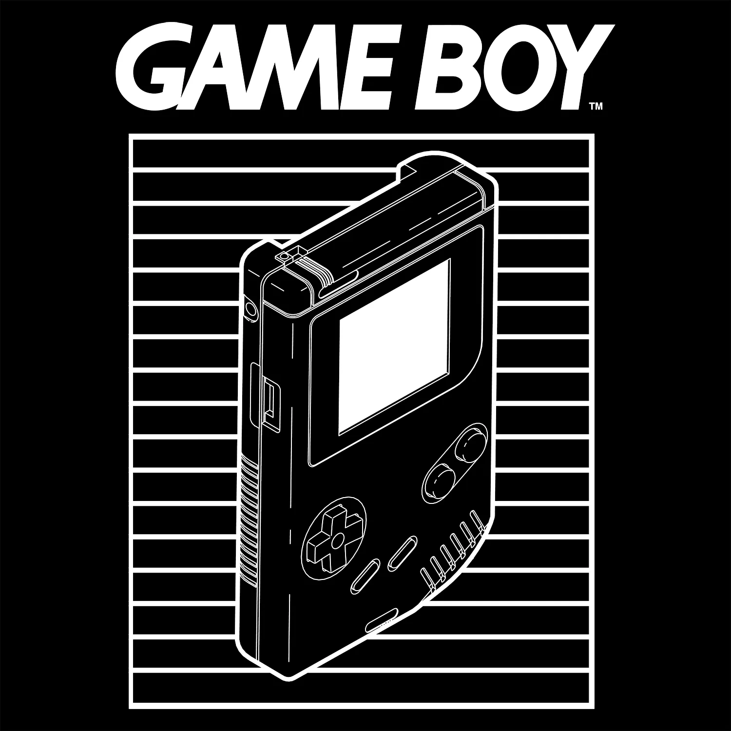 Nintendo - GameBoy Black and White Tee