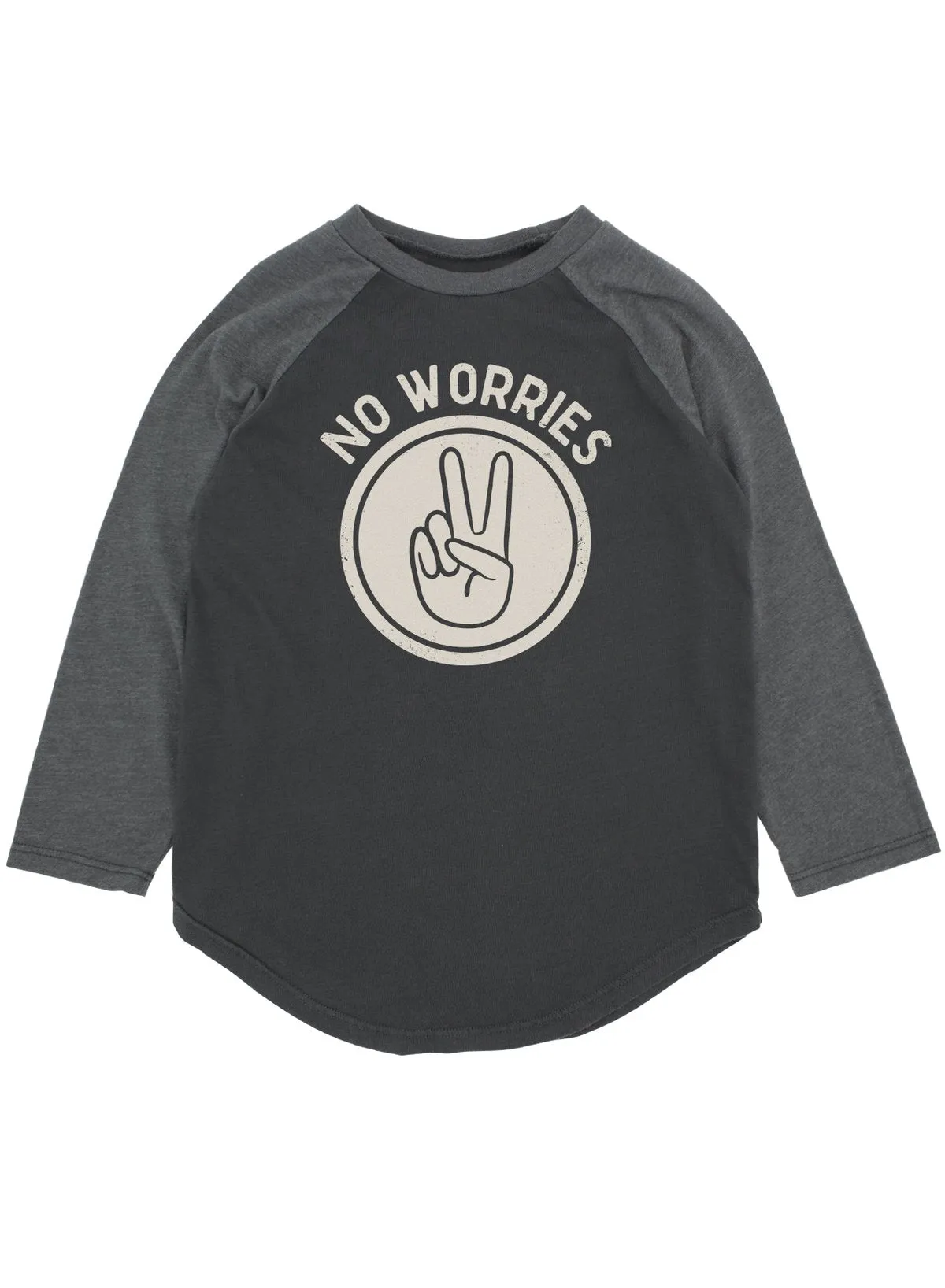 NO WORRIES LS RAGLAN TEE SHIRT