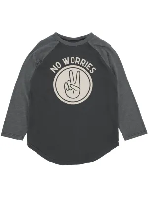 NO WORRIES LS RAGLAN TEE SHIRT