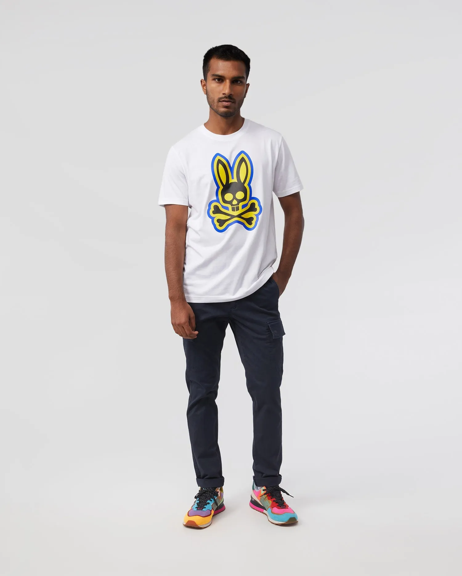 Psycho Bunny Mens Patchin Graphic Tee - White