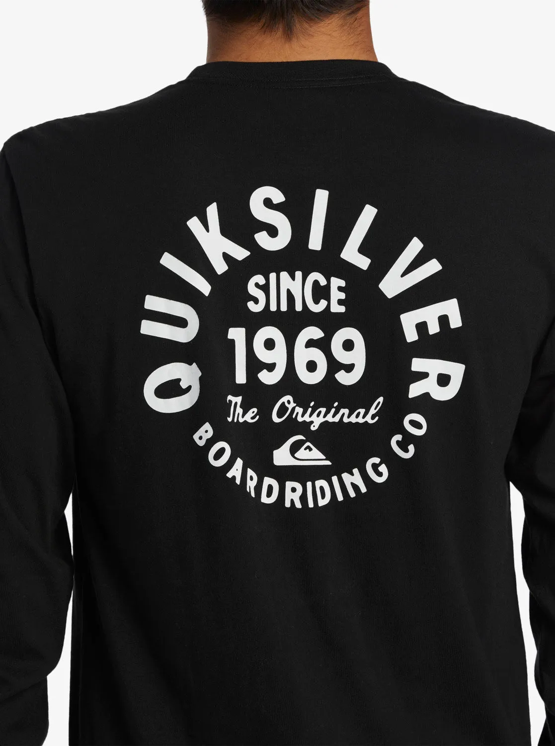 Quiksilver Circled Script L/S Tee-Black