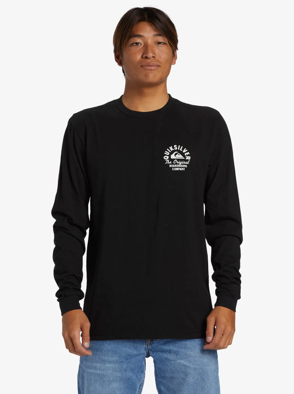 Quiksilver Circled Script L/S Tee-Black