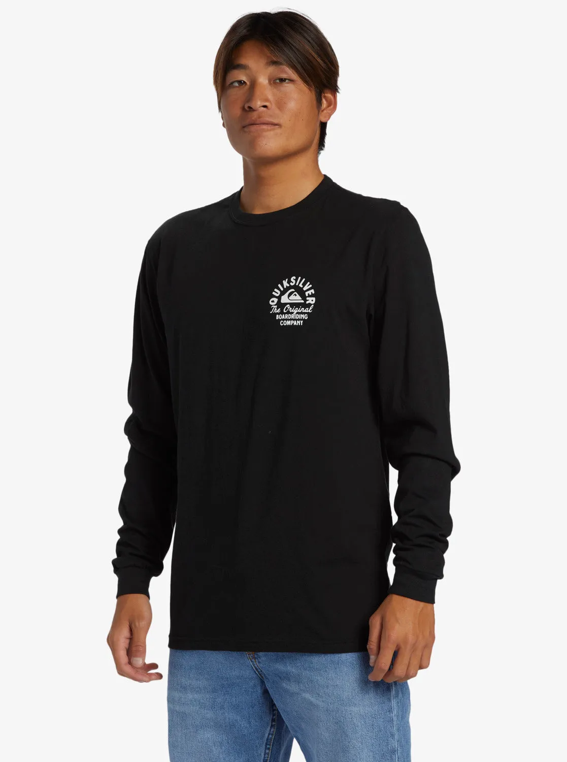 Quiksilver Circled Script L/S Tee-Black