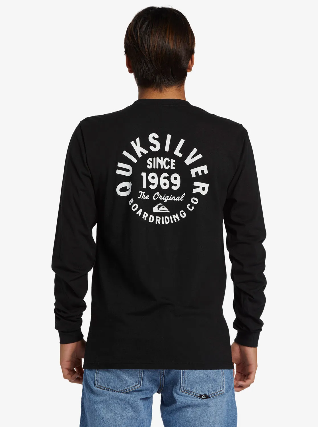 Quiksilver Circled Script L/S Tee-Black