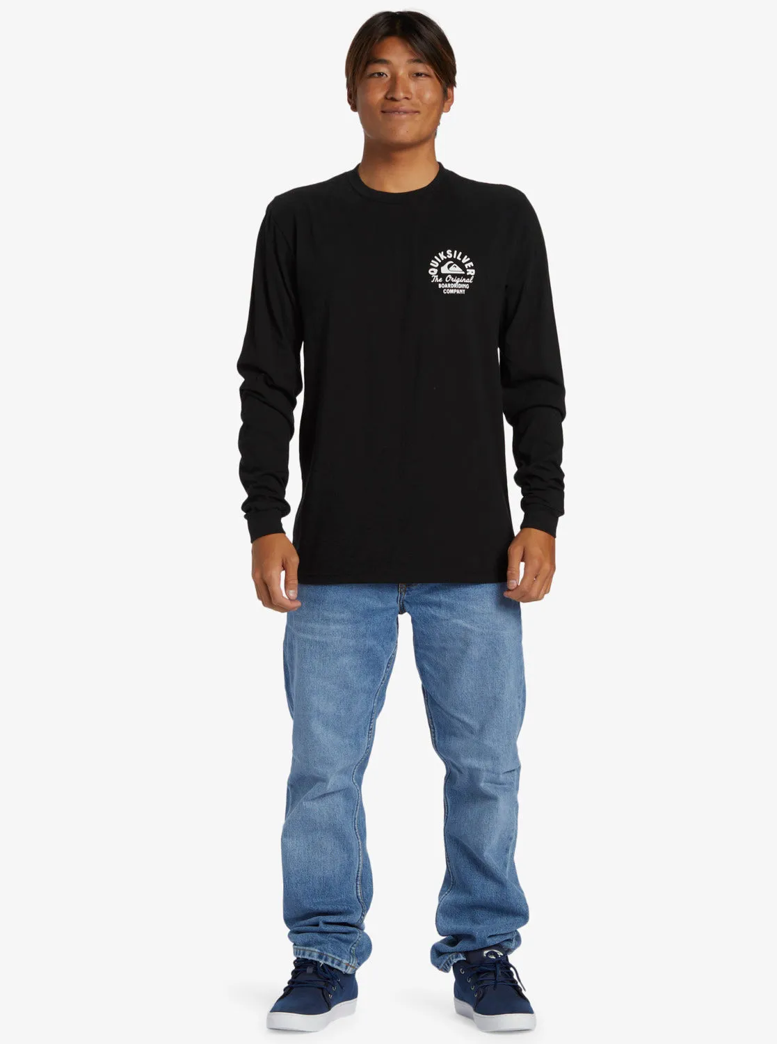 Quiksilver Circled Script L/S Tee-Black