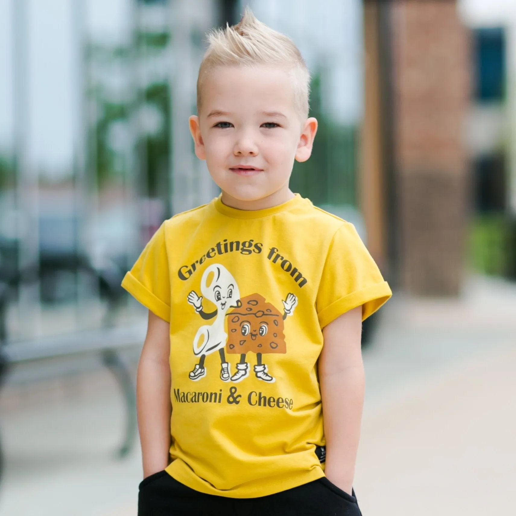 Rock Your Kid - Mac & Cheese Tee in Mustard